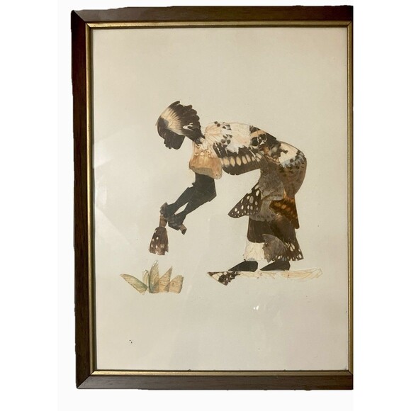 Two Vintage South African Framed Hand Crafted Butterfly Wing Art in Frames - Picture 15 of 16